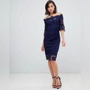 Paper Dolls Off Shoulder Crochet Dress